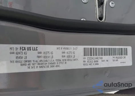 2017 Dodge Charger R/T Scat Pack Rwd z USA, uszkodzony, nr VIN 2C3CDXGJ1HH617430